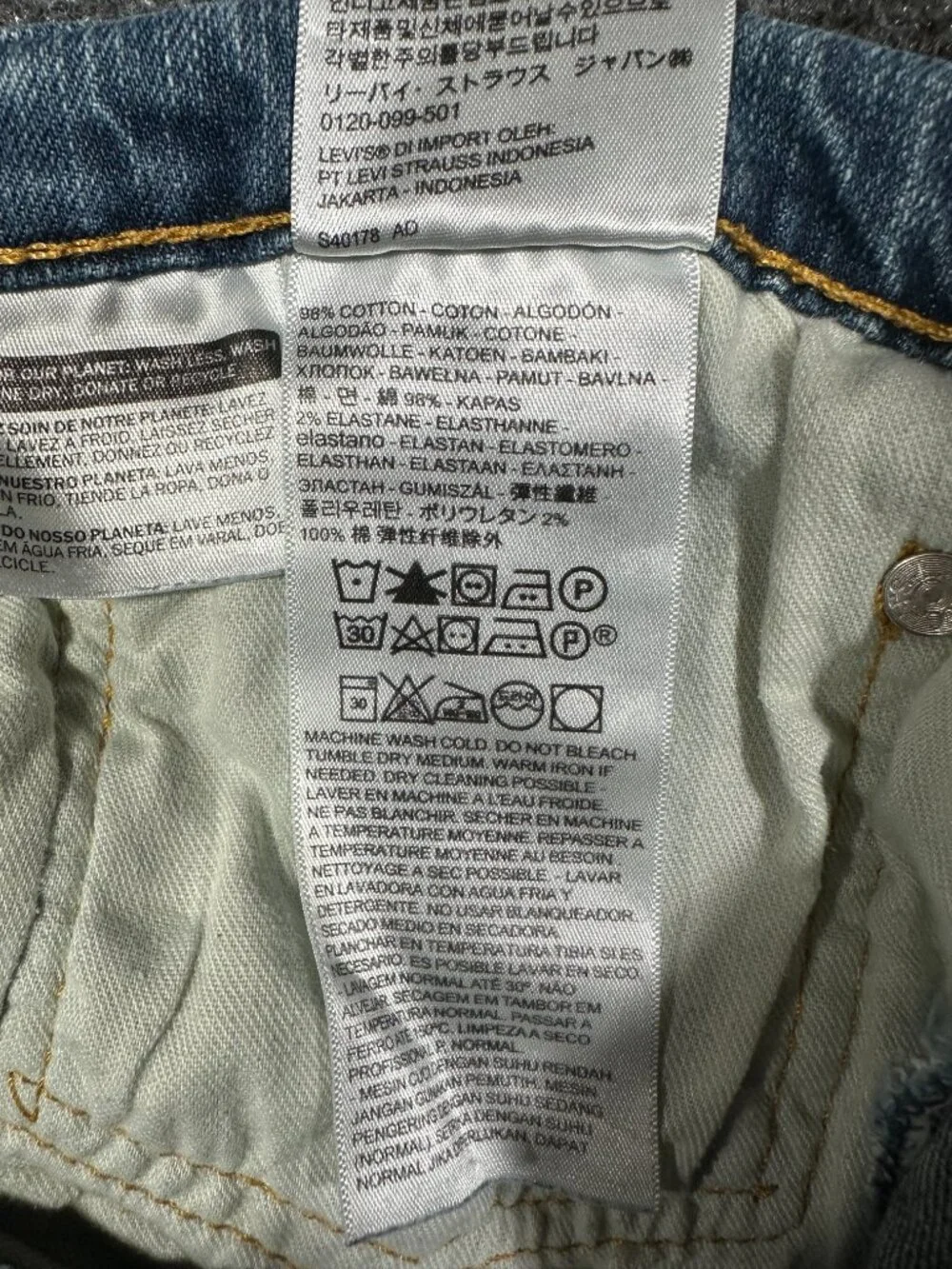 Levis 505 Jeans Mens 34 X 35 Medium Wash Cotton Stretch Straight Leg Pockets